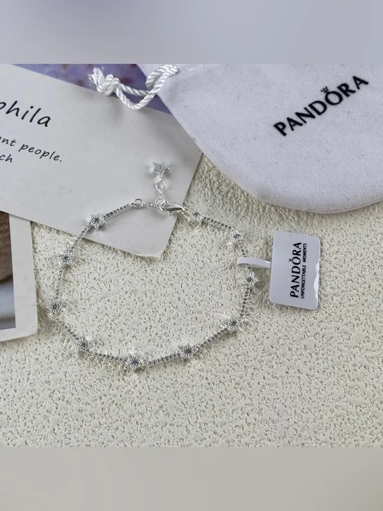 Pandora Silver Starlet Bracelet with Sparkling Accents - Picture 1 of 5